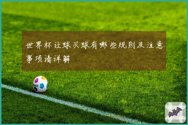 世界杯让球买球有哪些规则及注意事项请详解